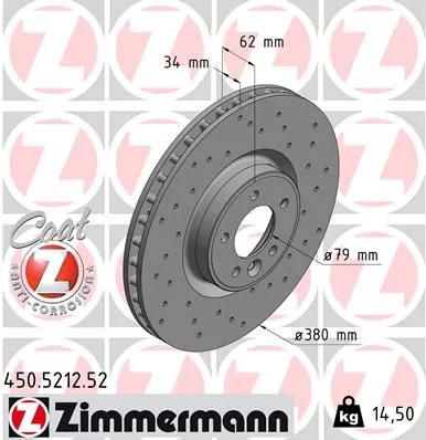 ZIMMERMANN 450.5212.52 Тормозные диски