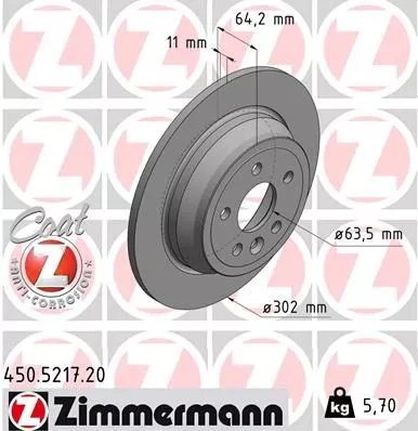 ZIMMERMANN 450.5217.20 Гальмівні диски