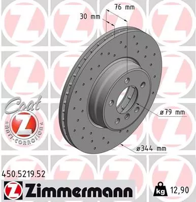 ZIMMERMANN 450.5219.52 Тормозные диски