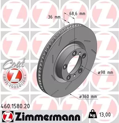 ZIMMERMANN 460.1580.20 Тормозные диски