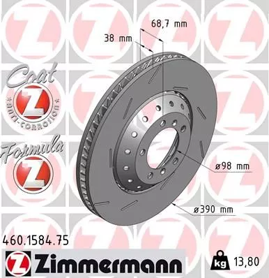 ZIMMERMANN 460.1584.75 Тормозные диски