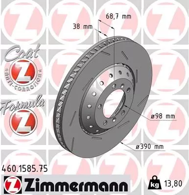 ZIMMERMANN 460.1585.75 Гальмівні диски