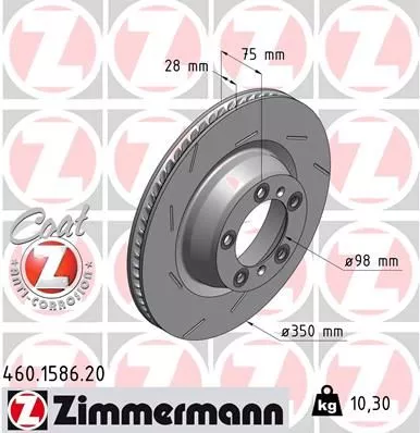 ZIMMERMANN 460.1586.20 Гальмівні диски