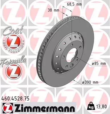 ZIMMERMANN 460452875 Гальмівні диски