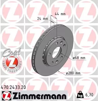 ZIMMERMANN 470.2433.20 Гальмівні диски