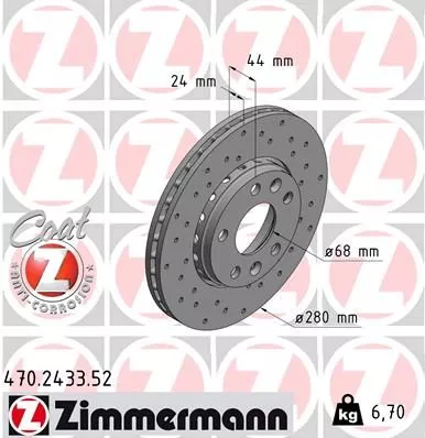 ZIMMERMANN 470.2433.52 Тормозные диски