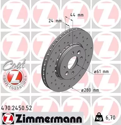 ZIMMERMANN 470.2450.52 Тормозные диски