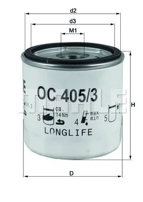 MAHLE ORIGINAL OC 405/3 Оливний фільтр