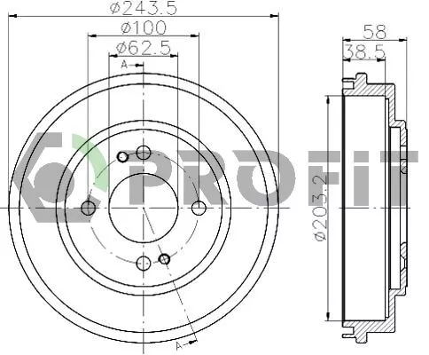 PROFIT 5020-0043 Тормозной барабан