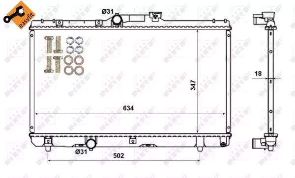 Nrf 507594 Радіатор охолодження двигуна