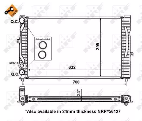 Nrf 509504 Радиатор охлаждения двигателя