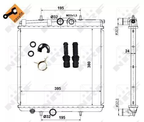 Nrf 509523 Радіатор охолодження двигуна