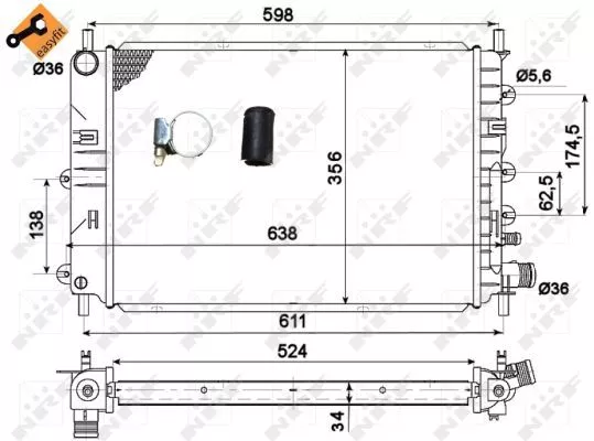 Nrf 514436 Радиатор охлаждения двигателя