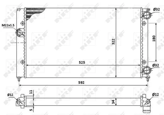 Nrf 529501 Радіатор охолодження двигуна