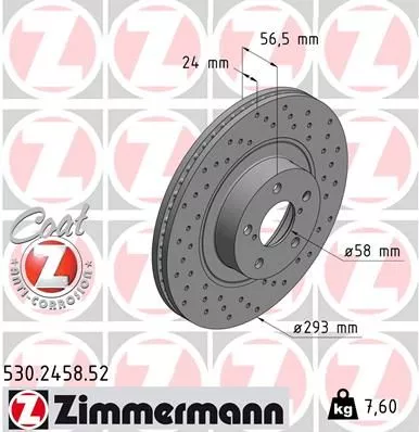 ZIMMERMANN 530.2458.52 Гальмівні диски