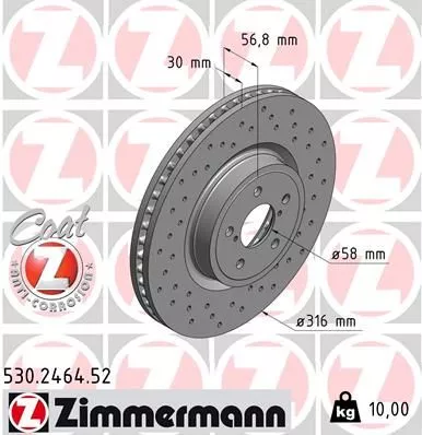 ZIMMERMANN 530.2464.52 Тормозные диски