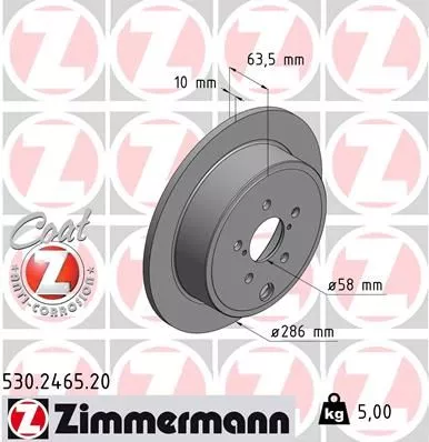 ZIMMERMANN 530.2465.20 Тормозные диски