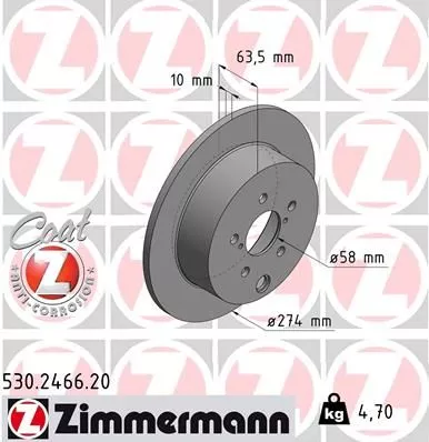 ZIMMERMANN 530.2466.20 Тормозные диски