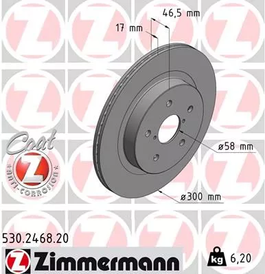 ZIMMERMANN 530.2468.20 Тормозные диски
