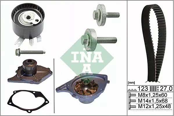 INA 530 0197 30 Комплект ремня ГРМ + помпа