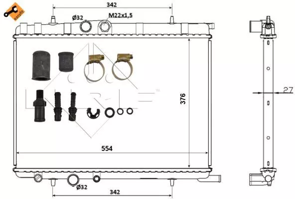 Nrf 53424 Радіатор охолодження двигуна
