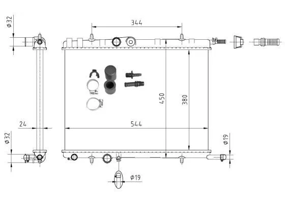 Nrf 53424A Радіатор охолодження двигуна