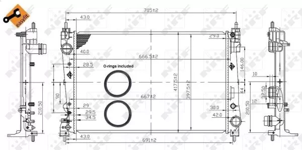 Nrf 53454 Радіатор охолодження двигуна