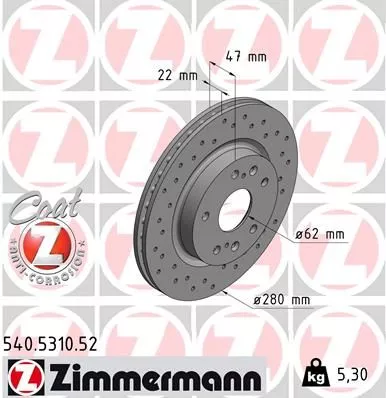 ZIMMERMANN 540.5310.52 Тормозные диски