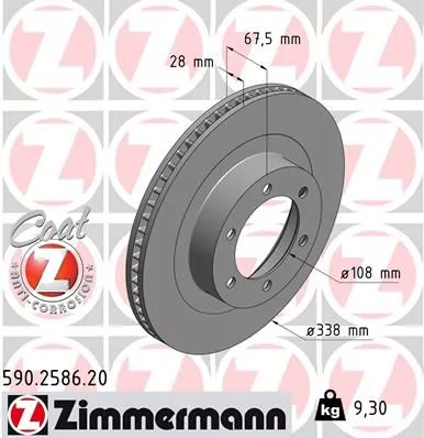 ZIMMERMANN 590258620 Гальмівні диски