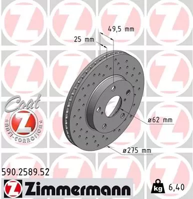 ZIMMERMANN 590.2589.52 Тормозные диски