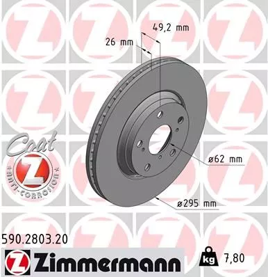 ZIMMERMANN 590.2803.20 Тормозные диски