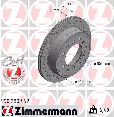 ZIMMERMANN 590.2807.52 Тормозные диски