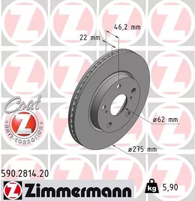 ZIMMERMANN 590281420 Тормозные диски