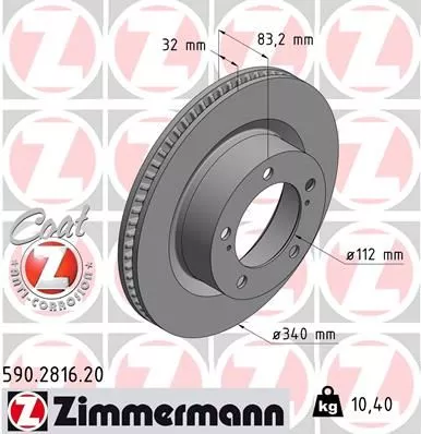 ZIMMERMANN 590281620 Тормозные диски
