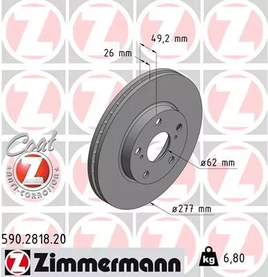 ZIMMERMANN 590281820 Тормозные диски