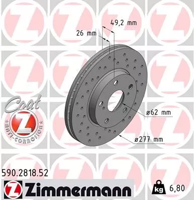 ZIMMERMANN 590.2818.52 Тормозные диски