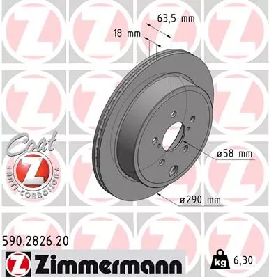 ZIMMERMANN 590.2826.20 Тормозные диски