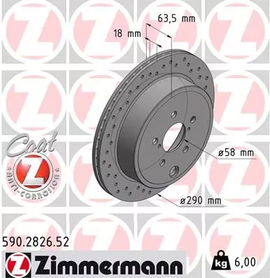 ZIMMERMANN 590.2826.52 Тормозные диски