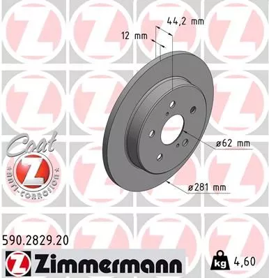 ZIMMERMANN 590.2829.20 Тормозные диски