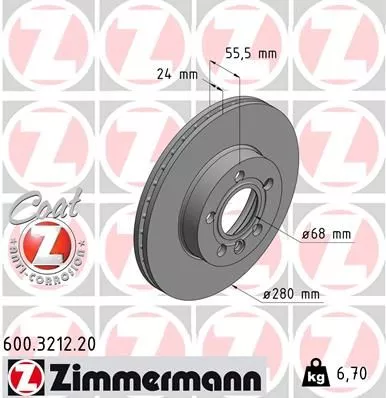 ZIMMERMANN 600321220 Тормозные диски