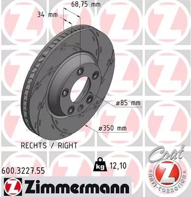 ZIMMERMANN 600.3227.55 Тормозные диски