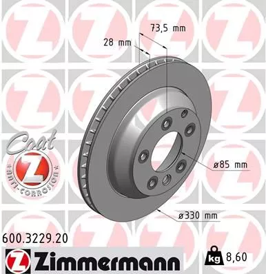ZIMMERMANN 600.3229.20 Тормозные диски