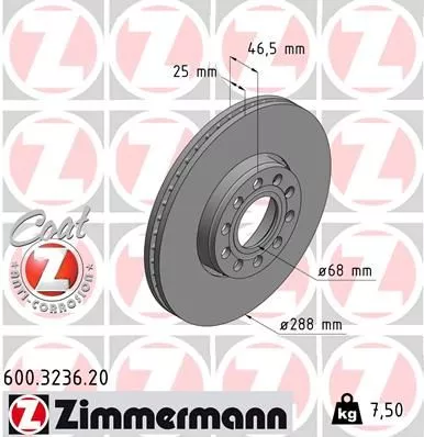 ZIMMERMANN 600323620 Гальмівні диски