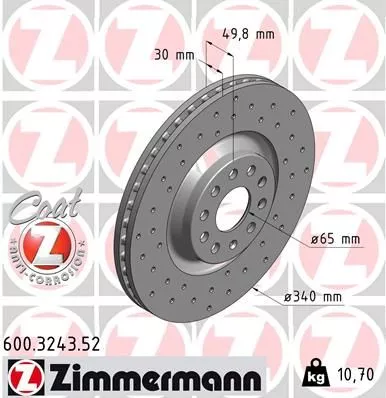 ZIMMERMANN 600324352 Гальмівні диски