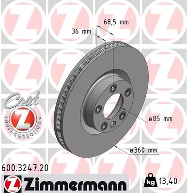 ZIMMERMANN 600.3247.20 Тормозные диски