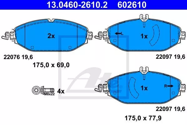 Ate 13.0460-2610.2 Тормозные колодки