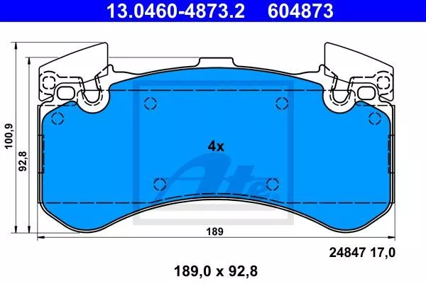 Ate 13.0460-4873.2 Тормозные колодки