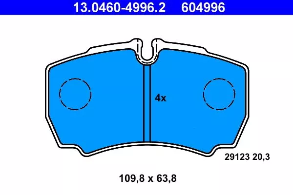 Ate 13.0460-4996.2 Тормозные колодки