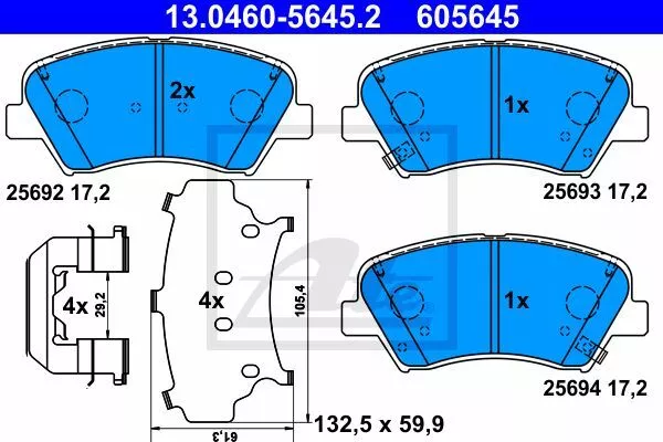 Ate 13.0460-5645.2 Тормозные колодки