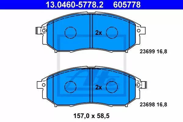 Ate 13.0460-5778.2 Гальмівні колодки